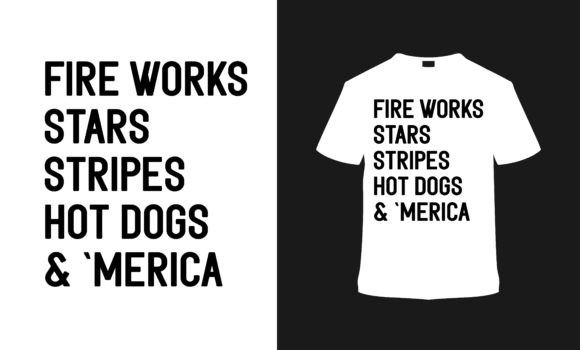 Fire Works Stars 4th July T-shirt Design Review