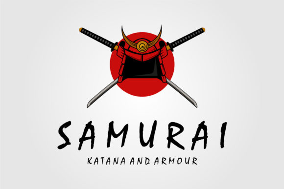 Katana and Helmet Samurai Logo Vector Review