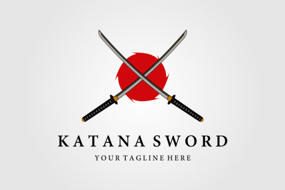 Katana Sword Logo Vintage Vector Design Review