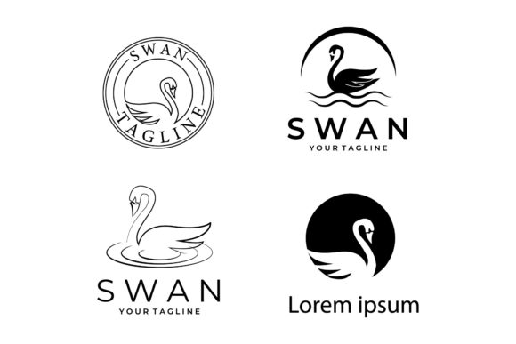 Set or Bundle Swan Logo Vector Icon Review