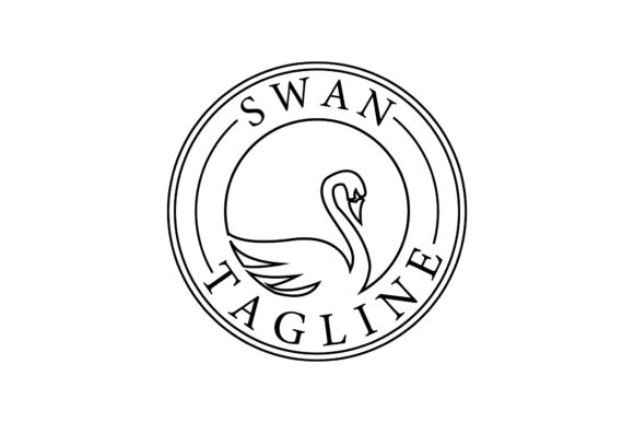 Swan Logo Line Art Vector Icon Symbol Review