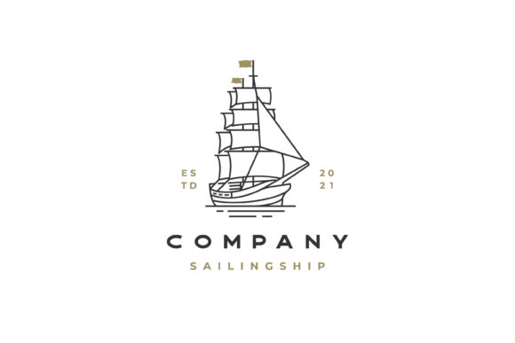 Vintage Line Art Sailing Ship Logo Review
